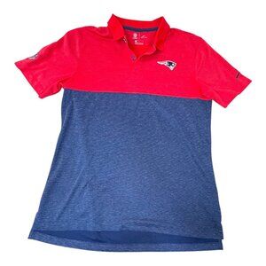 NFL Onfield Apparel Nike Dri-Fit New England Patriots Polo Shirt M Red Blue